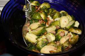 Brussel Sprout Recipe with Balsamic Vinegar cooked brussel sprouts with balsamic vinegar.