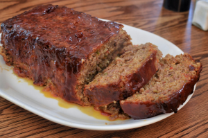 How Long To Bake Meatloaf At 350, a plate of cooked meatloaf.
