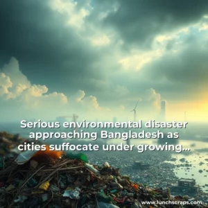 Artistic representation for Serious environmental disaster approaching Bangladesh as cities suffocate under growing waste volume