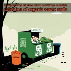 Artistic representation for Compost drop off sites return to NYC as curbside collection of organic waste stalls
