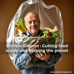 Artistic representation for Climate Column : Cutting food waste and helping the planet