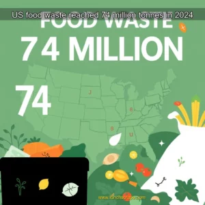 Artistic representation for US food waste reached 74 million tonnes in 2024