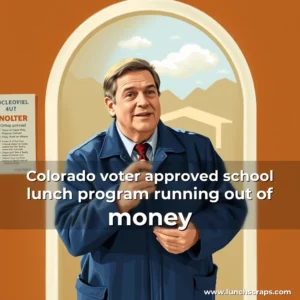 Artistic representation for Colorado voter approved school lunch program running out of money