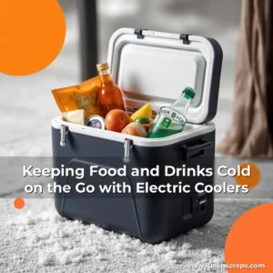Artistic representation for Keeping Food and Drinks Cold on the Go with Electric Coolers