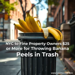 Artistic representation for NYC to Fine Property Owners $25 or More for Throwing Banana Peels in Trash