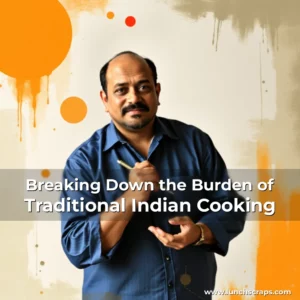 Artistic representation for Breaking Down the Burden of Traditional Indian Cooking
