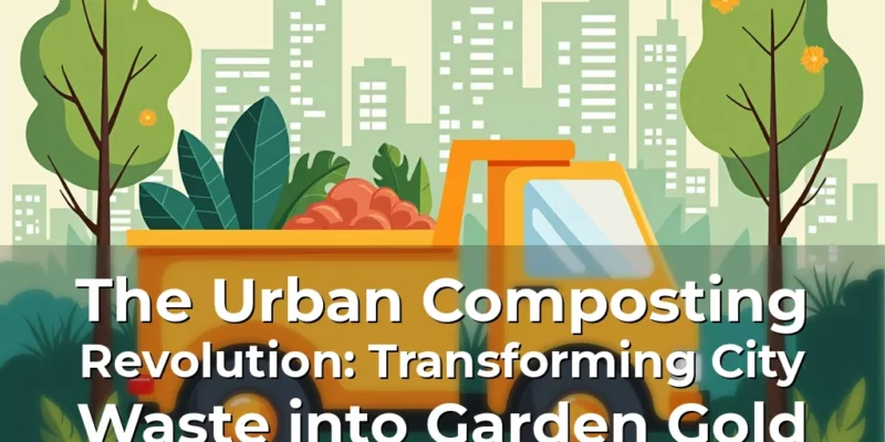 Artistic representation for The Urban Composting Revolution: Transforming City Waste into Garden Gold